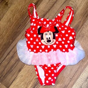 Disney Minnie Mouse | Red and White Polka Dot | 6/9 Months | One Piece Swimsuit